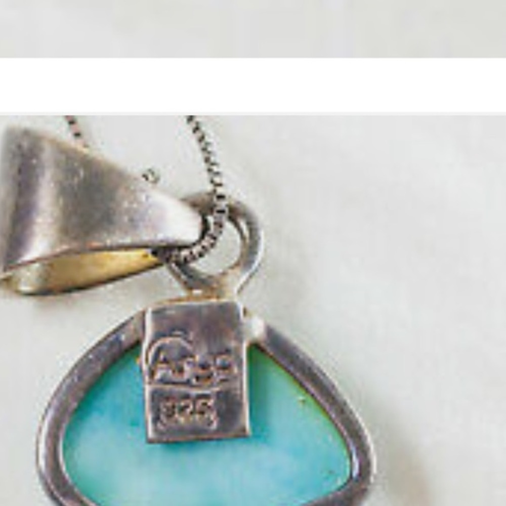 Arya Designs Larimar, Pearl Blue Topaz Sterling Silver Pendant /Beaded Necklace - Picture 3 of 8